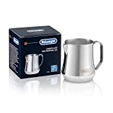 De'Longhi Jarra Espumadora de Leche DLSC060, Espumador de Leche con Asa Cómoda, Idónea para Cappuccino, Caffelatte y Latte Macchiato, Capacidad 350 ml, Acero Inoxidable