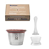 MADAMA - Cápsulas de café Nespresso recargables, reutilizables y compatibles. Acero inoxidable y silicona apta para alimentos. 100% fabricado en Italia. Paquete de 1 cápsula.