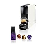 Krups Nespresso Essenza Mini XN1101 - Cafetera monodosis de cápsulas Nespresso, compacta, 2 programas de café,19 bares, apagado automático, color blanco, incluye kit bienvenida