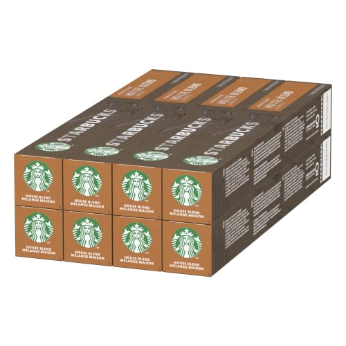 STARBUCKS House Blend de Nespresso, Cápsulas de Café de Tueste Medio 8 x 10 (80 Cápsulas)