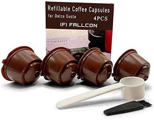 Capsulas Dolce Gusto Recargables - Cápsula Reutilizable de Café Ecológica con Filtro - Más Fuerte 150 Veces de Uso con Reemplazos - Incluye caja de Almacenamiento,Cepillo y Cuchara (5PCS)