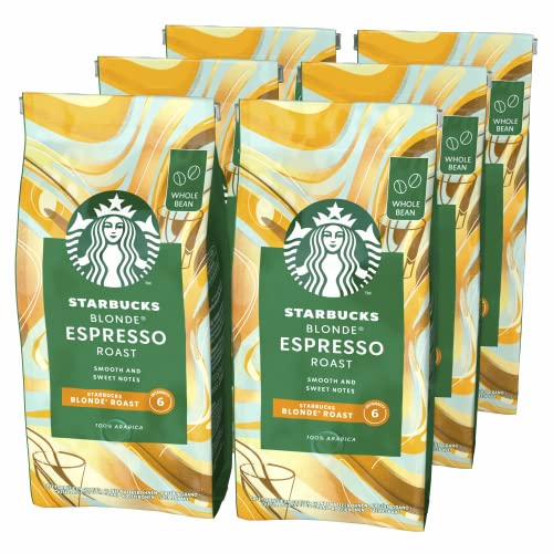 STARBUCKS Blonde Café De Grano Entero De Tostado Suave, 200 g (Paquete de 6)