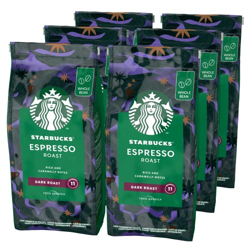 STARBUCKS Espresso Roast Café De Grano Entero De Tostado Intenso, 200 g (Paquete de 6)